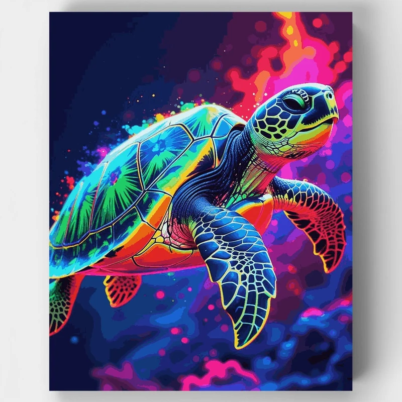 Vibrant Sea Turtle - Paint by Numbers Kit