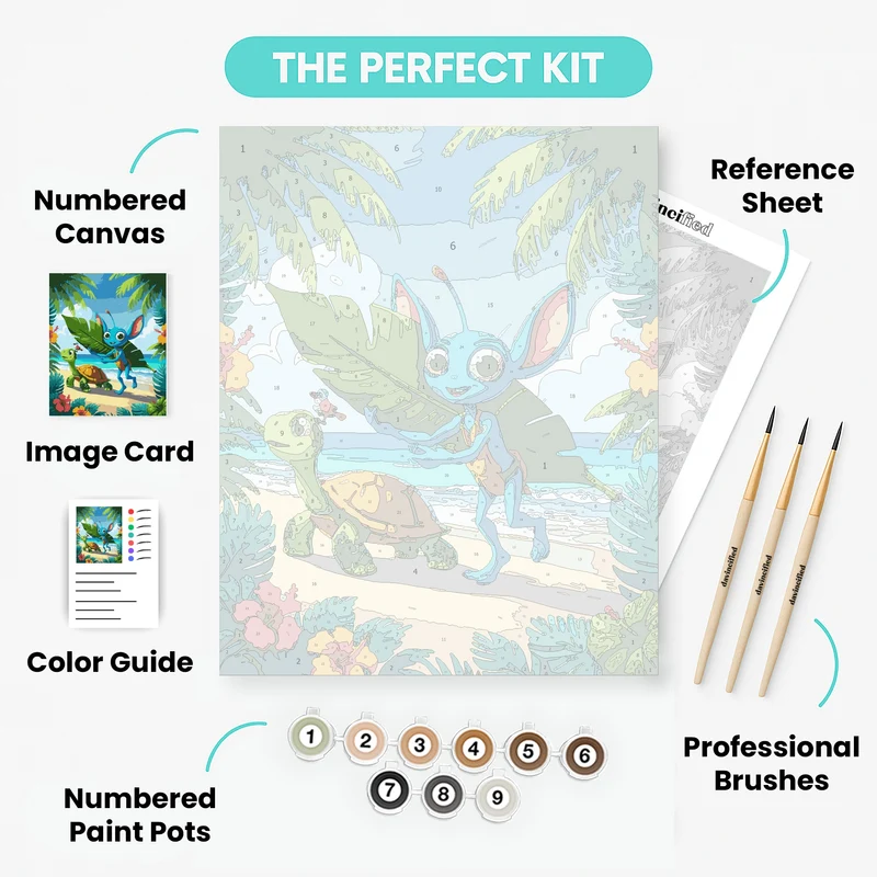 Tropical Beach Friends Adventure - Paint by Numbers Kit