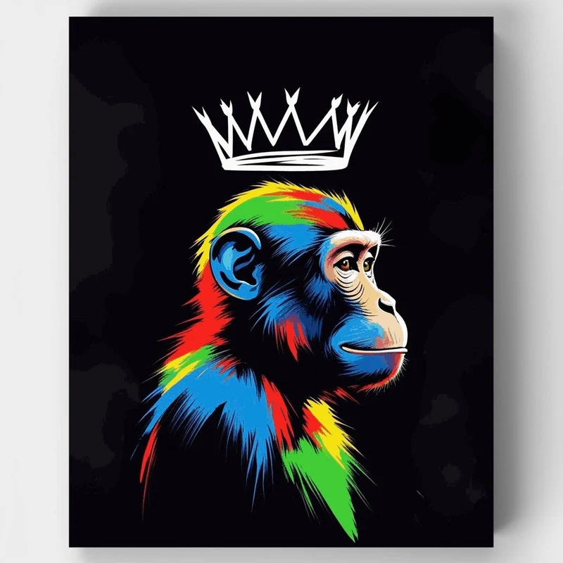 Colorful Crowned Monkey - Paint by Numbers Kit