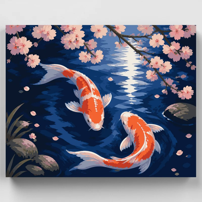 Moonlit Koi Pond - Paint by Numbers Kit