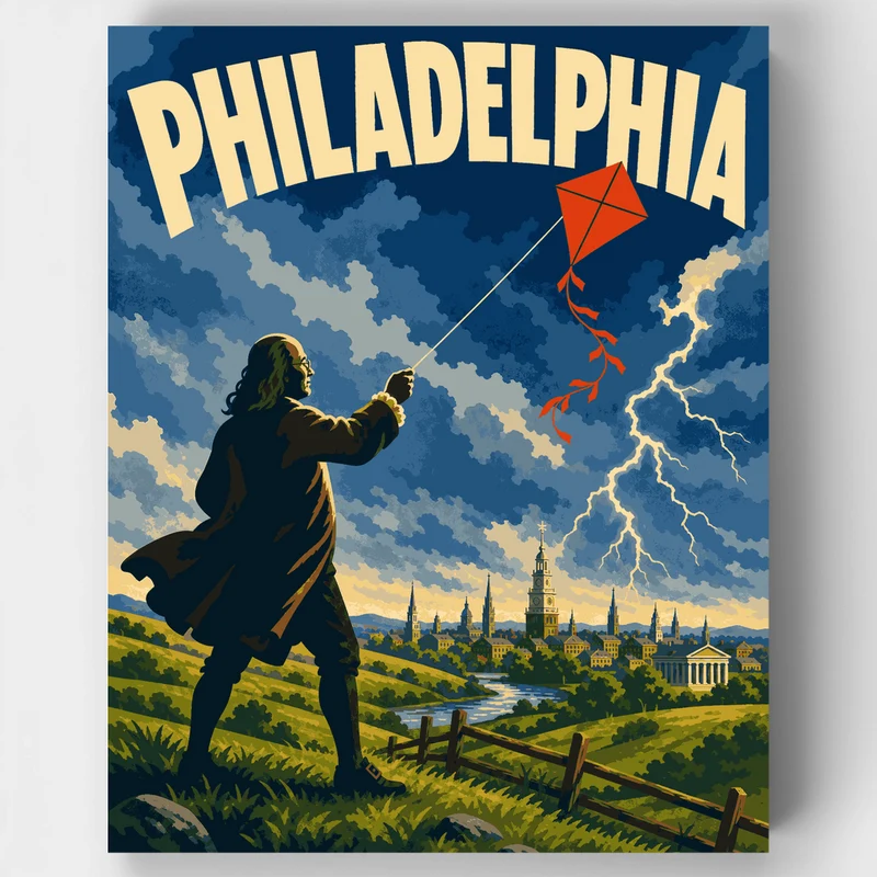 Franklin's Storm Kite - Paint by Numbers Kit