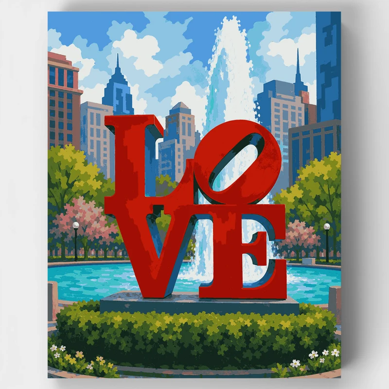 LOVE Sculpture Philadelphia - Paint by Numbers Kit