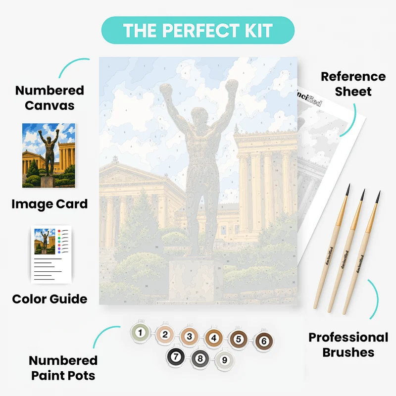 Rocky Steps Bronze Statue - Paint by Numbers Kit