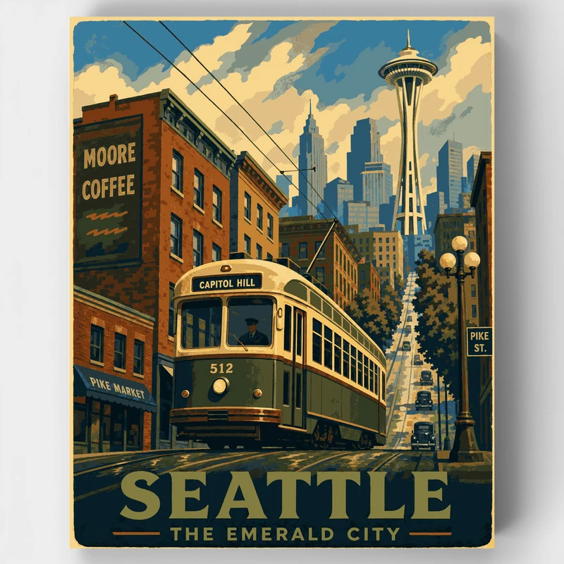 Capitol Hill Streetcar - Paint by Numbers Kit