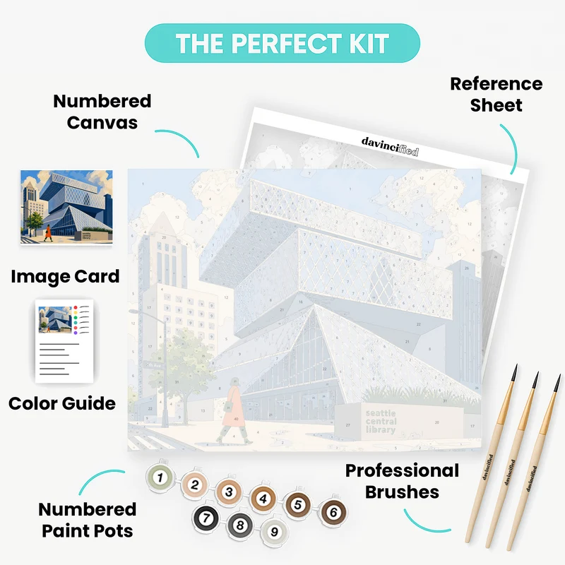 Seattle Library Facade - Paint by Numbers Kit