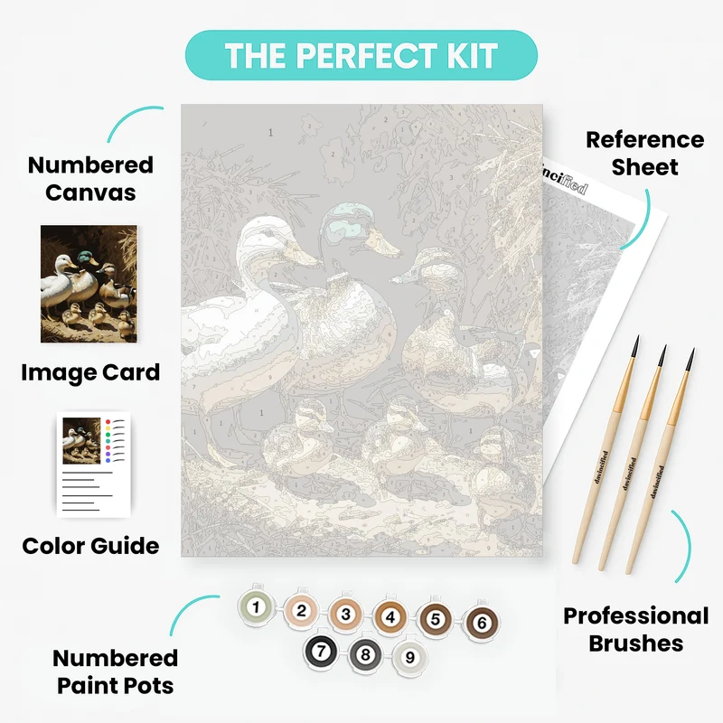 Duck Family Portrait - Paint by Numbers Kit