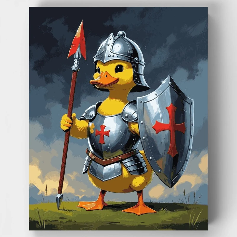 Knight Duck Warrior - Paint by Numbers Kit