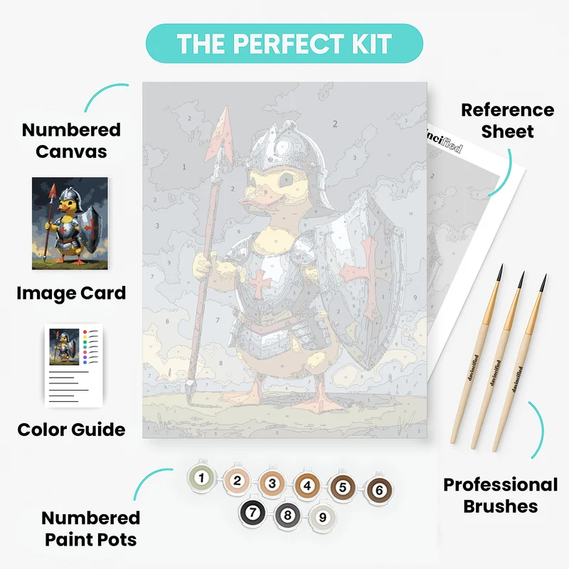 Knight Duck Warrior - Paint by Numbers Kit