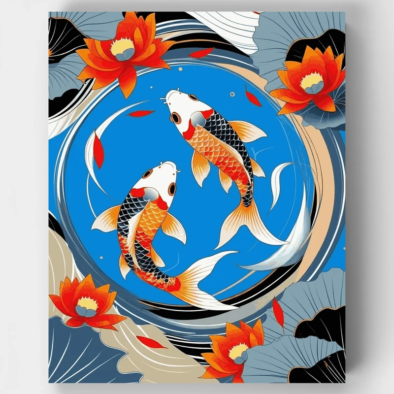 Koi Fish Harmony - Paint by Numbers Kit