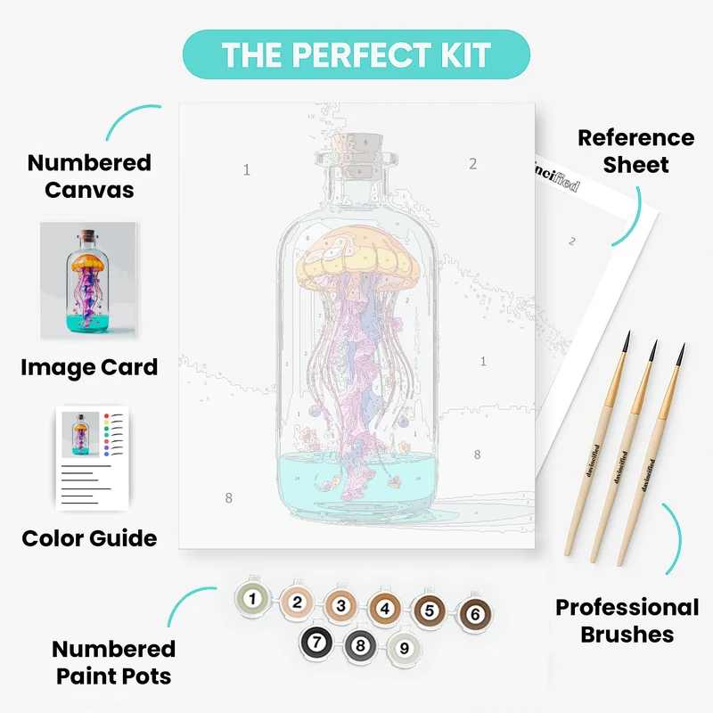 Jellyfish in a Bottle - Paint by Numbers Kit