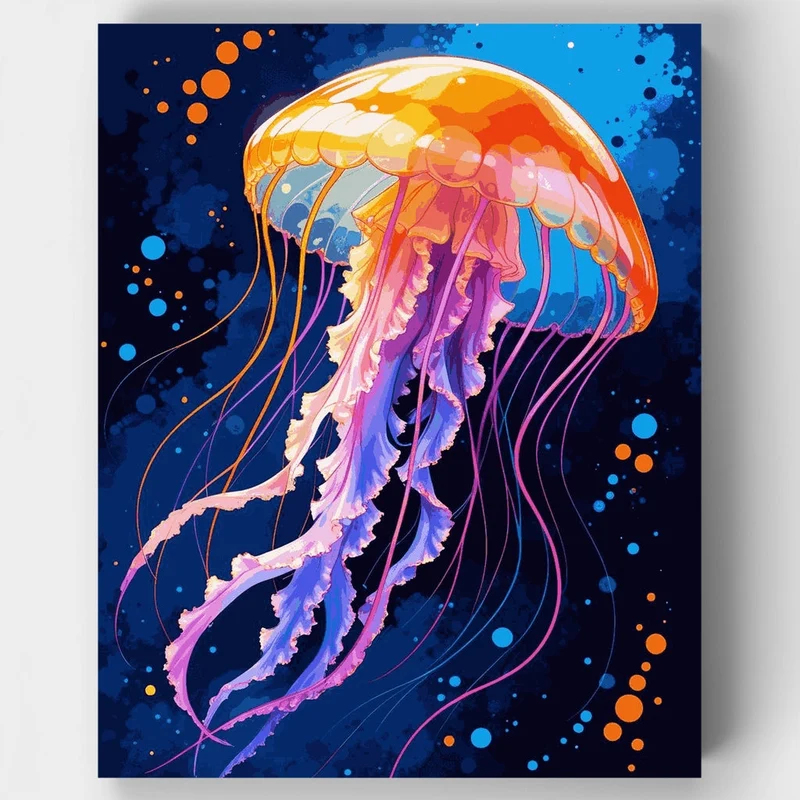 Vibrant Jellyfish - Paint by Numbers Kit