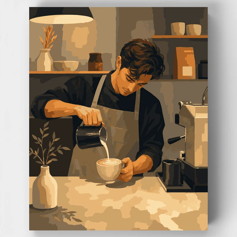 Latte Art Pour - Paint by Numbers Kit