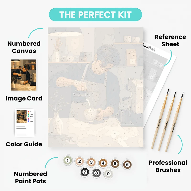 Latte Art Pour - Paint by Numbers Kit