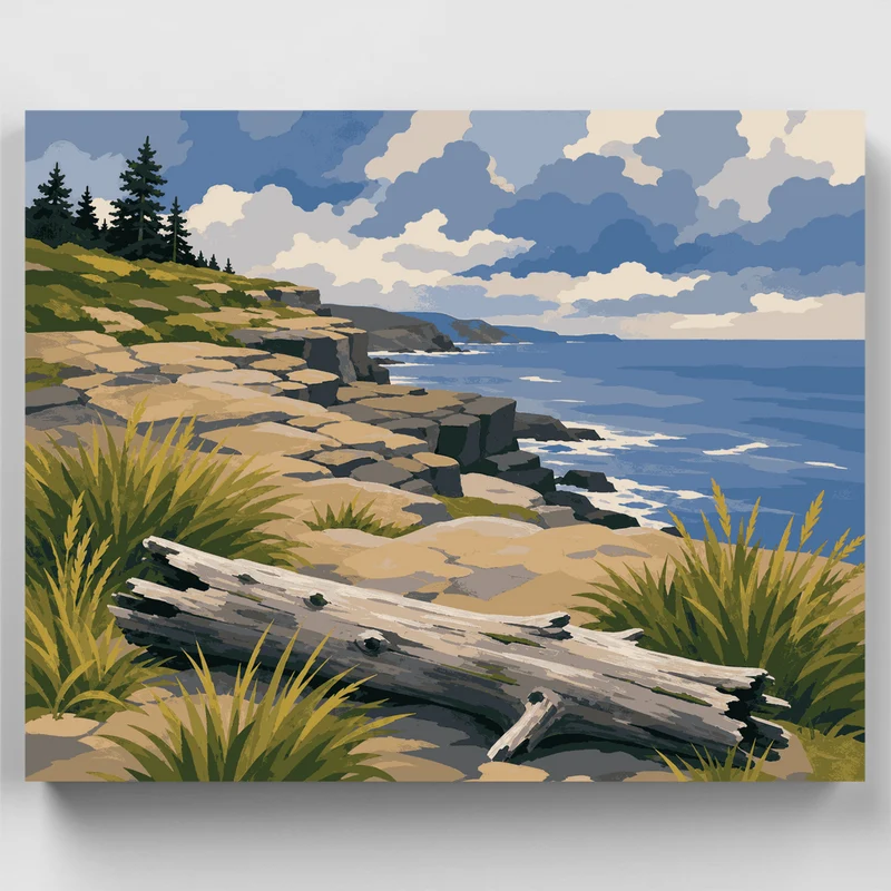 Stepped Coastal Cliffs - Paint by Numbers Kit