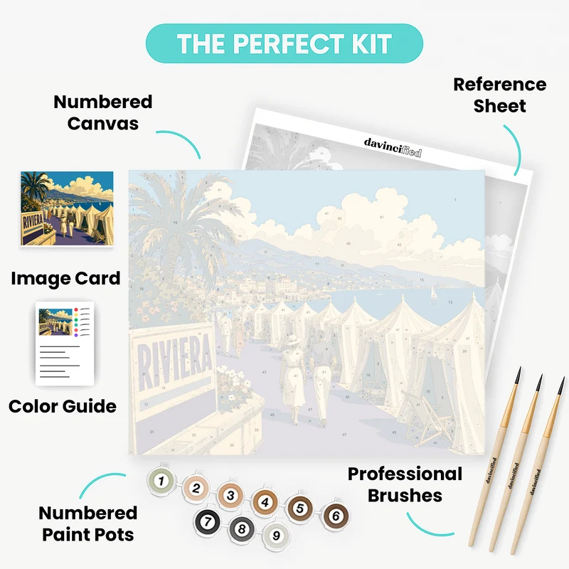 Riviera Cabana Row - Paint by Numbers Kit