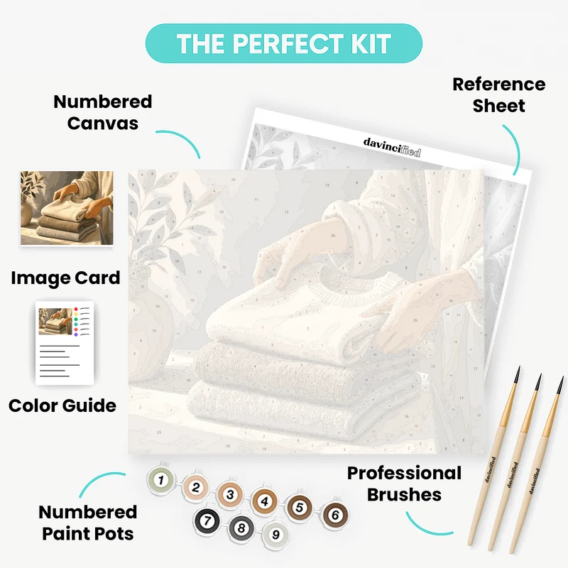 Folding Cozy Sweaters - Paint by Numbers Kit