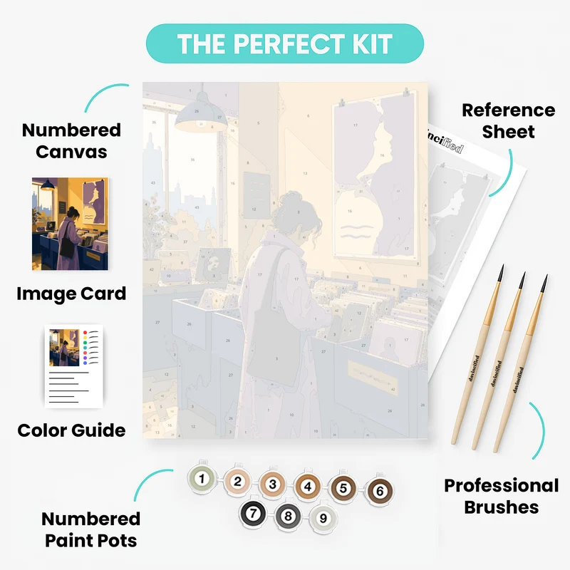 Record Shop Reverie - Paint by Numbers Kit