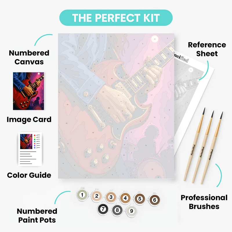 Crimson Guitar Solo - Paint by Numbers Kit