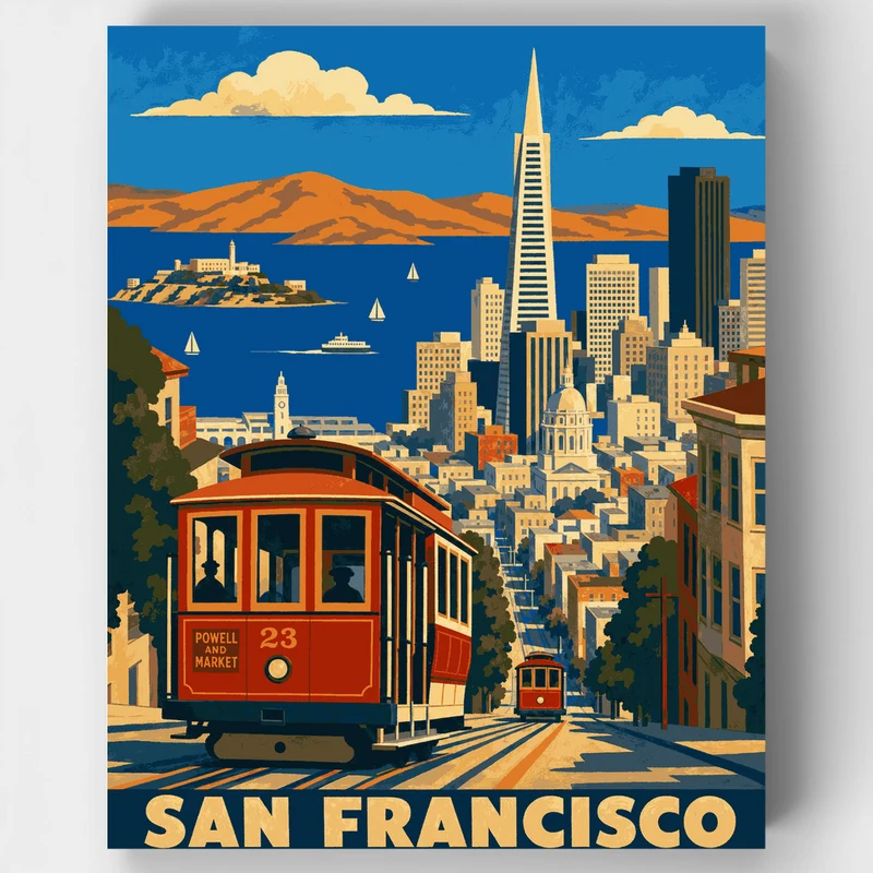 Powell and Market Cable Car - Paint by Numbers Kit