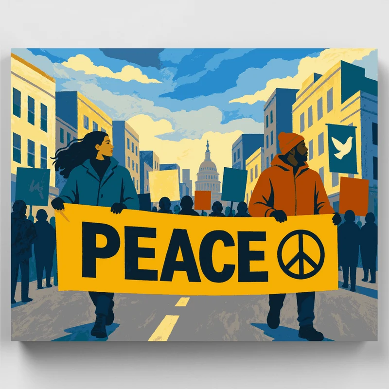 Capitol Peace March - Paint by Numbers Kit