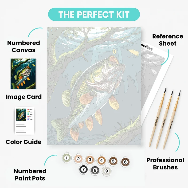 Bass Fishing Strike - Paint by Numbers Kit