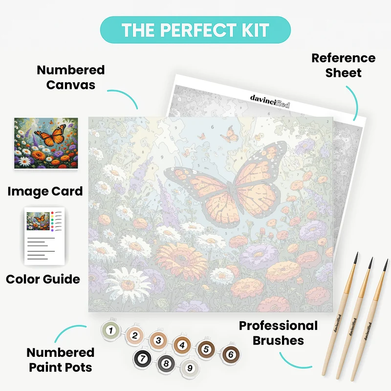 Majestic Monarch Butterfly Garden - Paint by Numbers Kit