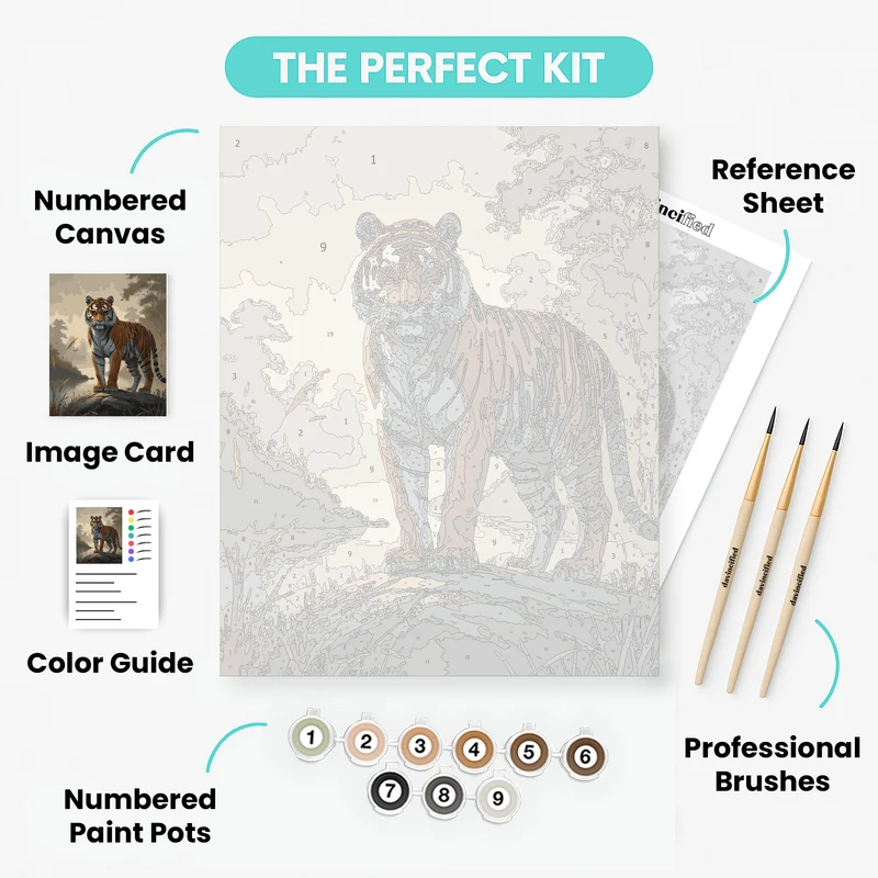 Majestic Tiger by the Water - Paint by Numbers Kit