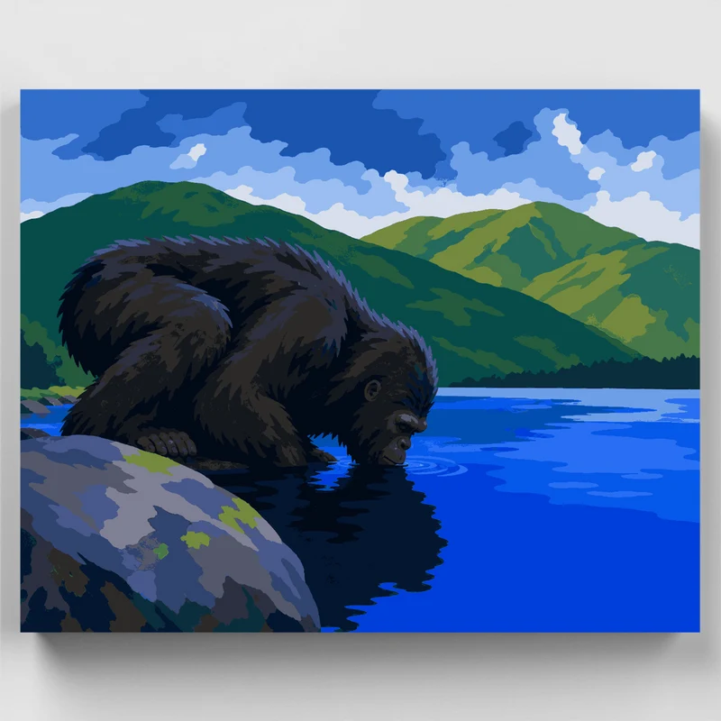 Bigfoot at the Lakeshore - Paint by Numbers Kit