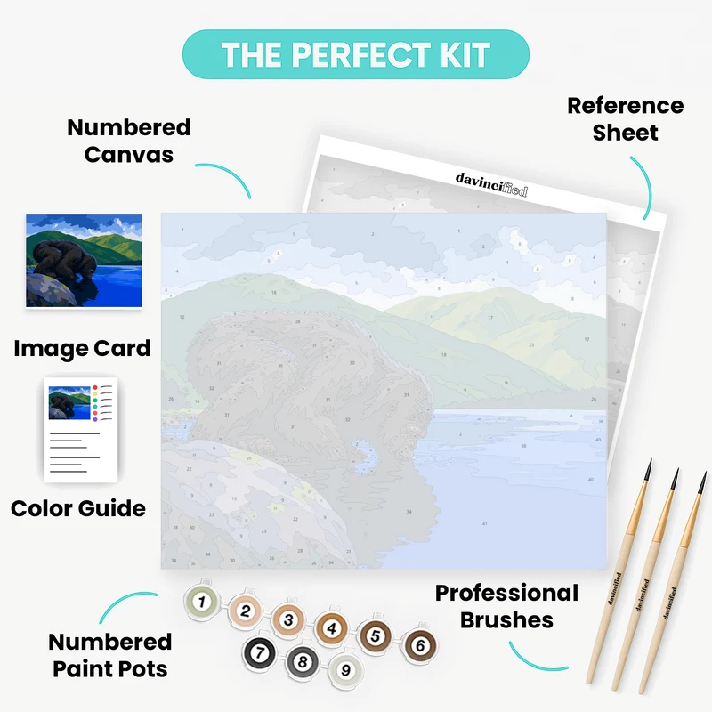 Bigfoot at the Lakeshore - Paint by Numbers Kit