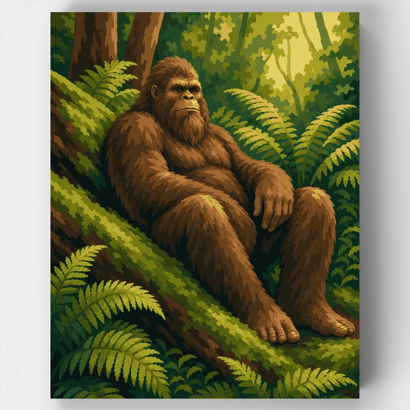 Bigfoot in the Fern Glade - Paint by Numbers Kit