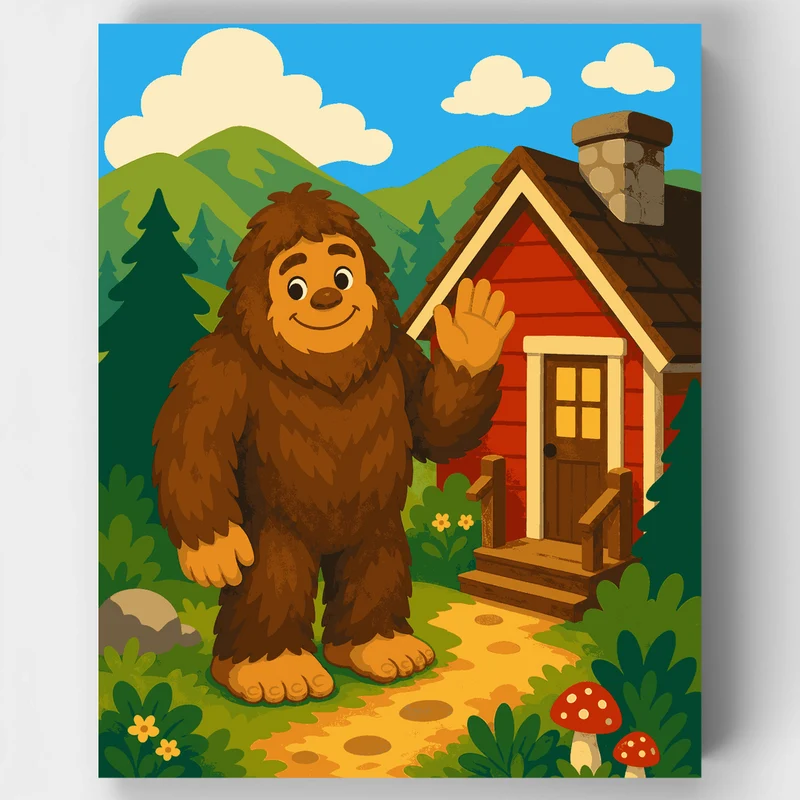 Bigfoot's Cabin Hello - Paint by Numbers Kit