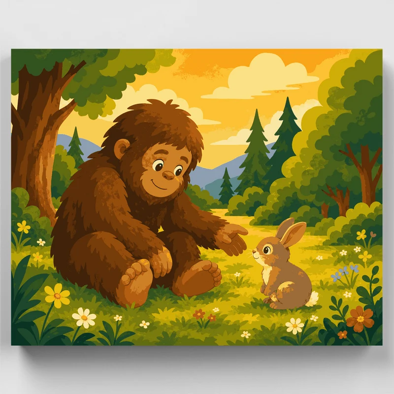 Bigfoot and Bunny - Paint by Numbers Kit