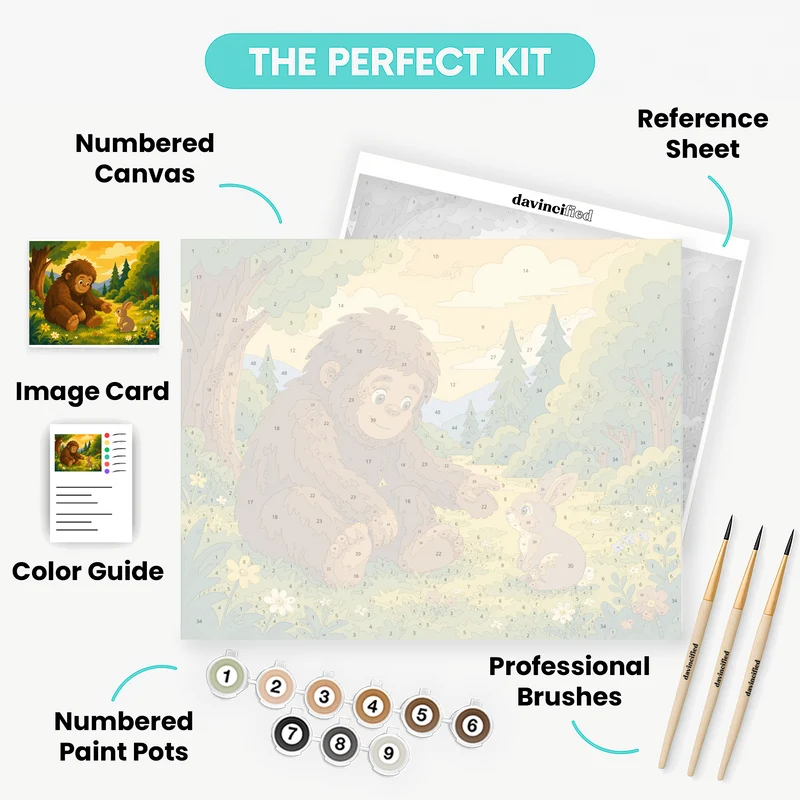 Bigfoot and Bunny - Paint by Numbers Kit