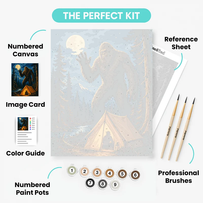 Bigfoot's Midnight Visit - Paint by Numbers Kit