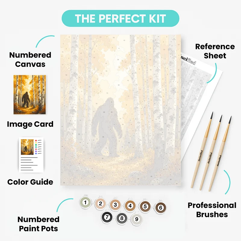 Birch Forest Bigfoot - Paint by Numbers Kit