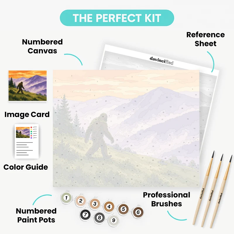 Foggy Meadow Bigfoot - Paint by Numbers Kit
