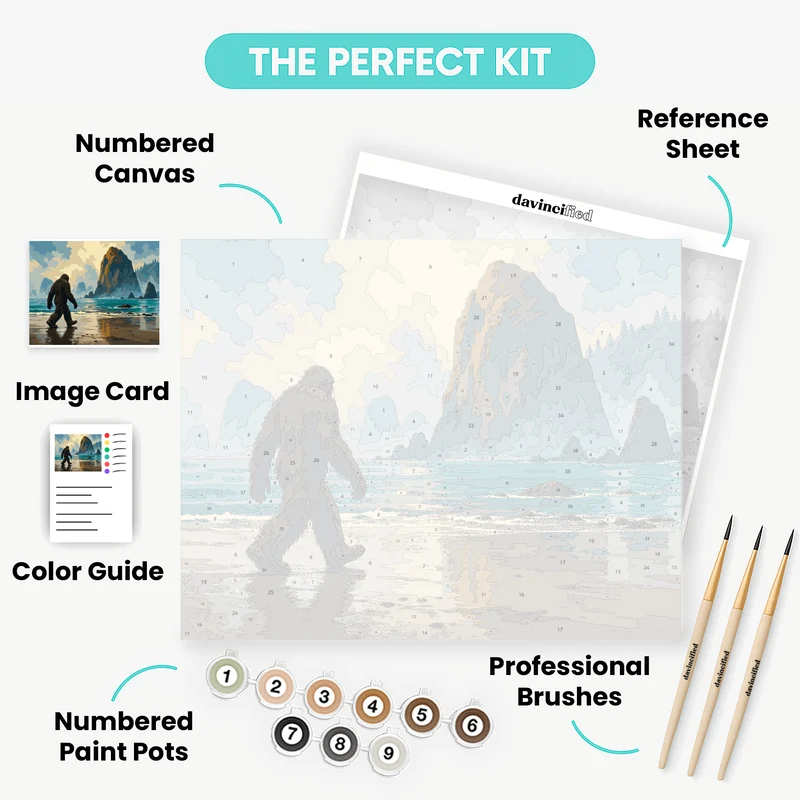 Bigfoot Foggy Shoreline - Paint by Numbers Kit