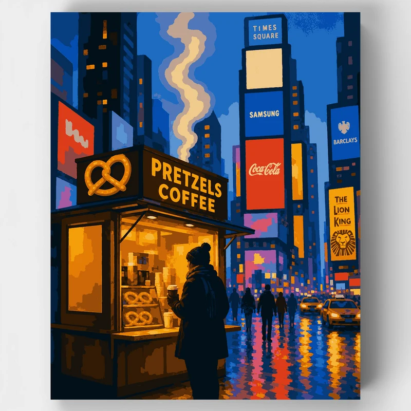 Pretzel Cart Nightfall - Paint by Numbers Kit