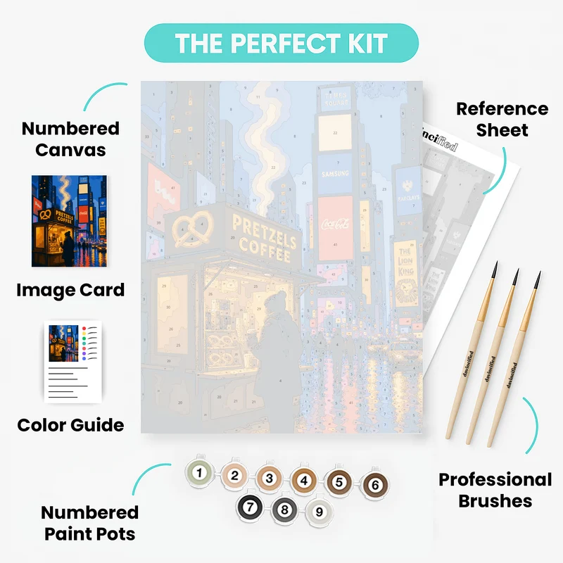 Pretzel Cart Nightfall - Paint by Numbers Kit