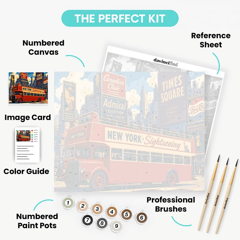 Times Square Double-Decker - Paint by Numbers Kit