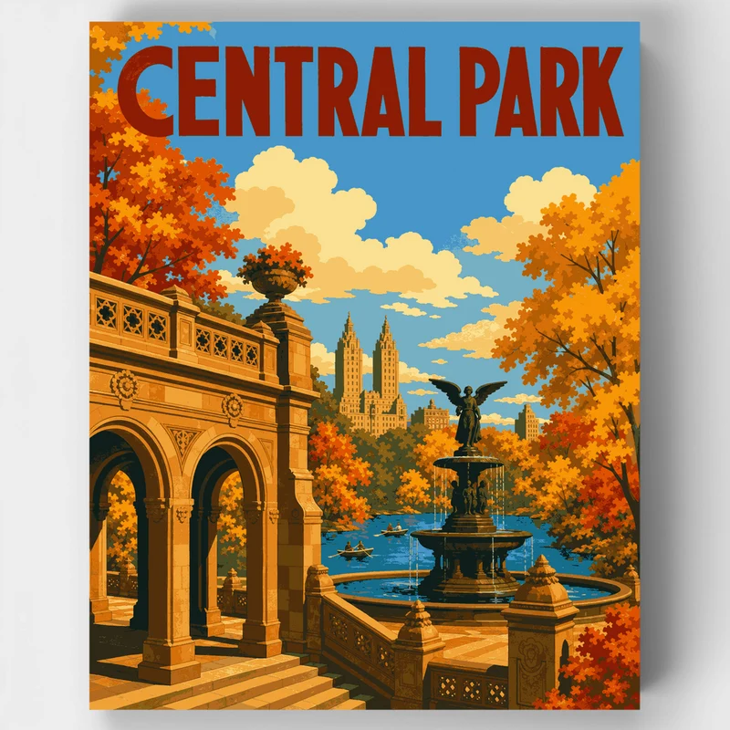 Bethesda Terrace Autumn - Paint by Numbers Kit