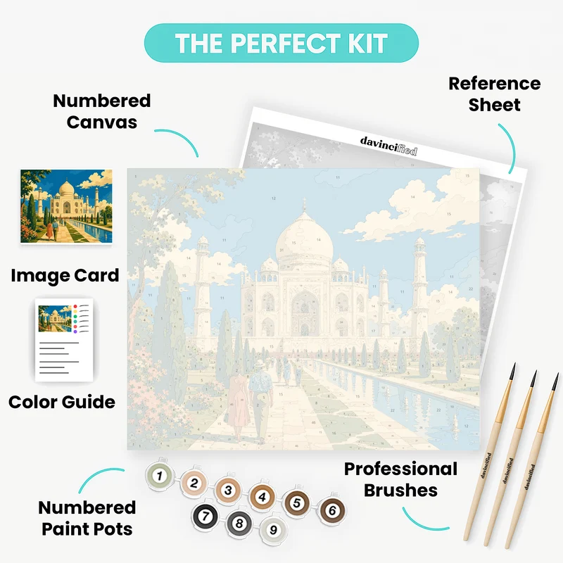 Taj Mahal Garden Walk - Paint by Numbers Kit