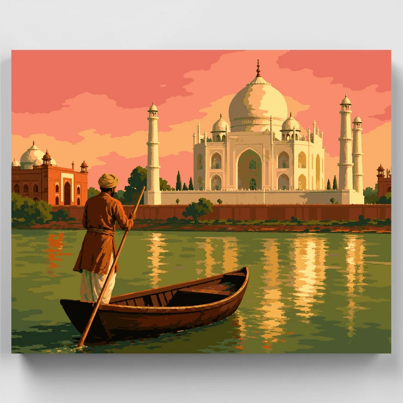 Yamuna River Boatman - Paint by Numbers Kit