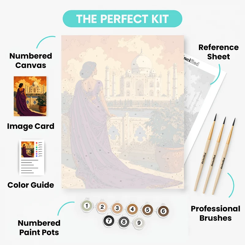 Taj Mahal Reverie - Paint by Numbers Kit