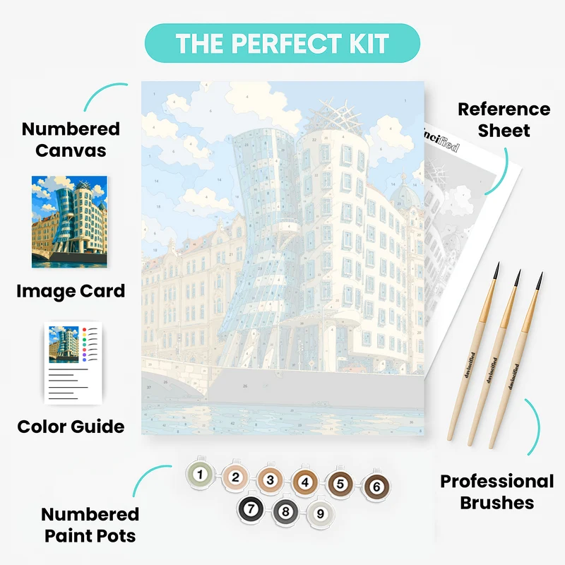 Dancing House Curves - Paint by Numbers Kit