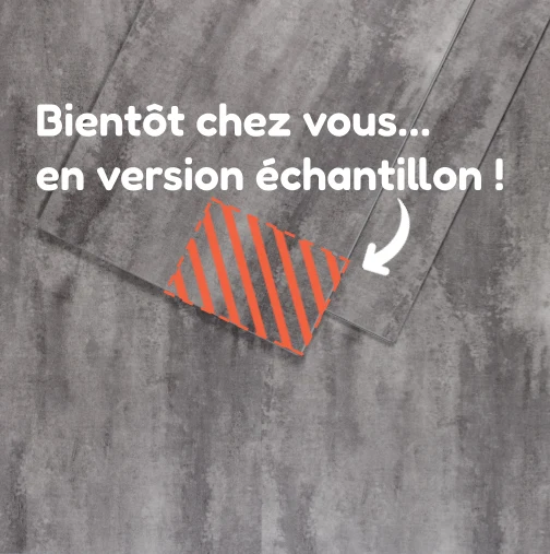 Echantillon de sol PVC clipsable imitation carrelage gris moyen