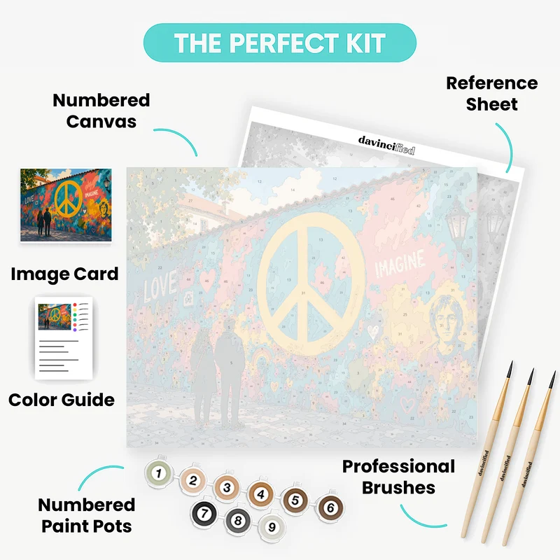 Lennon Wall Peace Sign - Paint by Numbers Kit