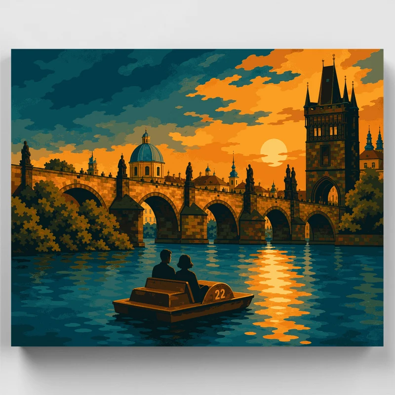 Charles Bridge Sunset - Paint by Numbers Kit