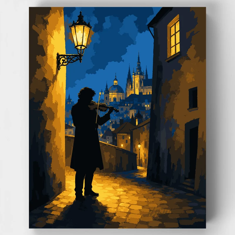 Midnight Violin Serenade - Paint by Numbers Kit