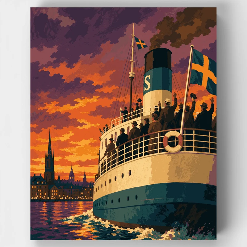 Stockholm Farewell Steamer - Paint by Numbers Kit